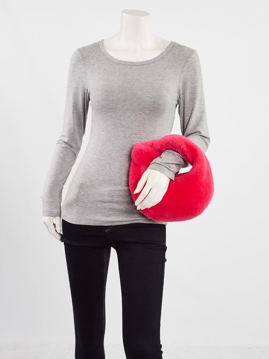 Bottega Veneta Bright Pink Shearling Mini Jodie Bag