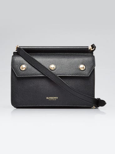 Burberry Black Leather Baby Title Crossbody Bag