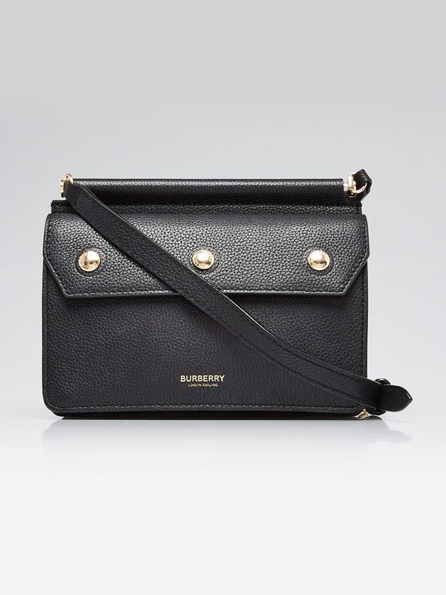 Burberry Black Leather Baby Title Crossbody Bag
