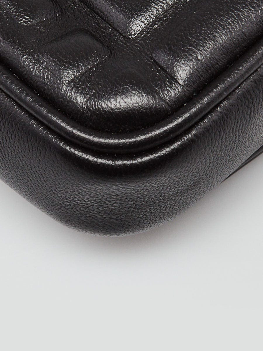 Fendi Black Embossed Stitched Leather Nano Baguette Chain