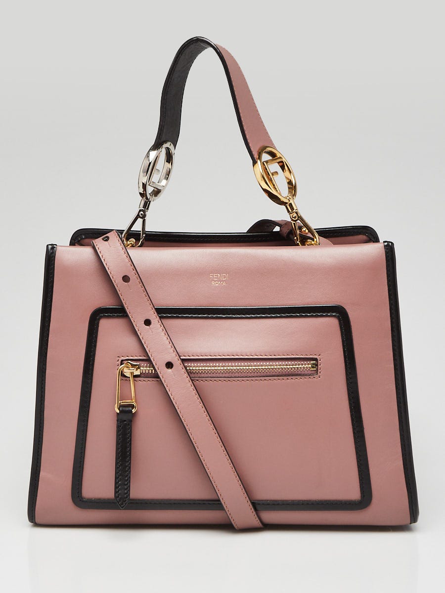 Fendi Pink/Black Calfskin Leather Runaway Small Bag 8BH344