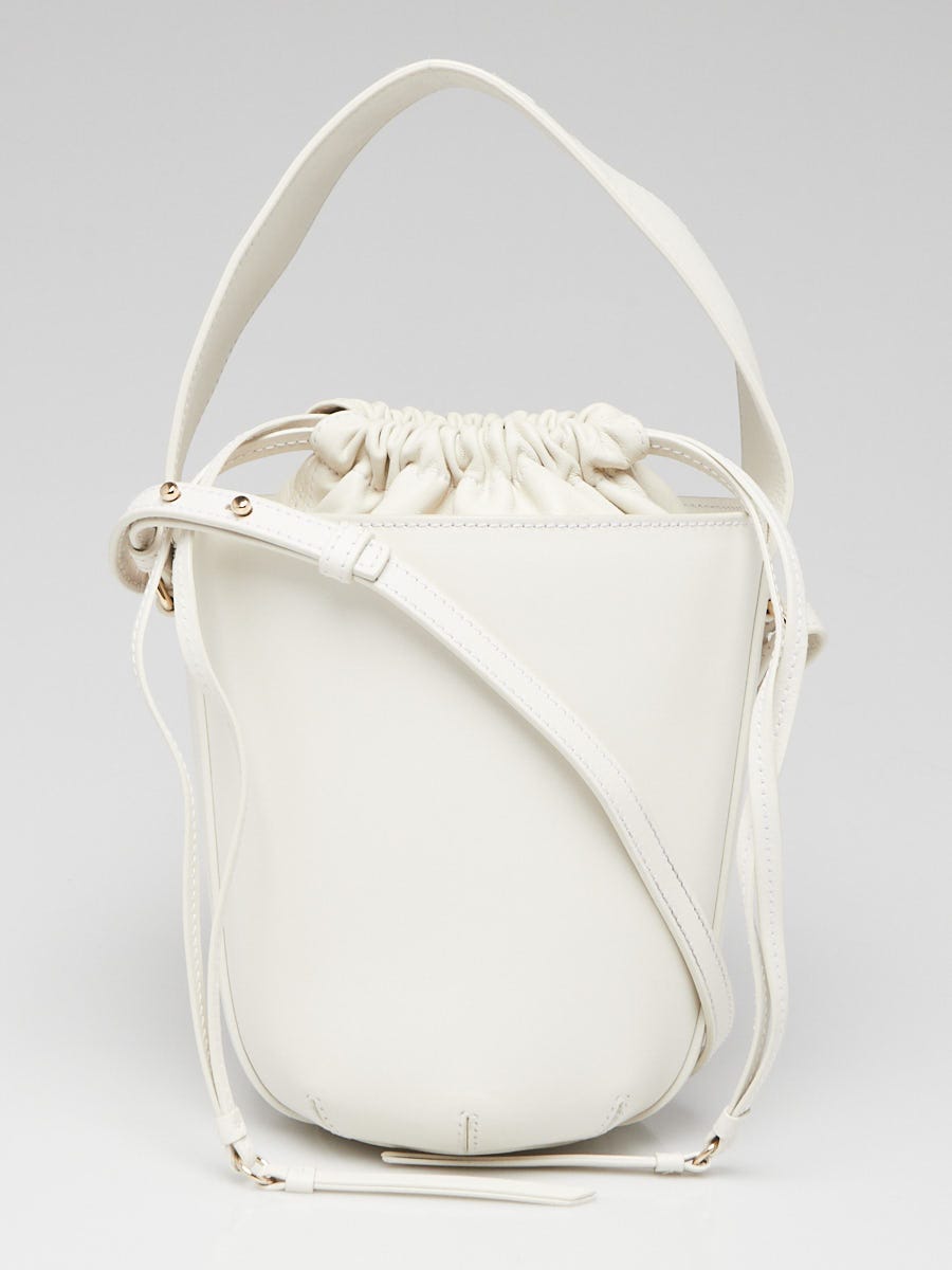 Chloe White Leather Sense Top Handle Bucket Bag | Yoogi's Closet