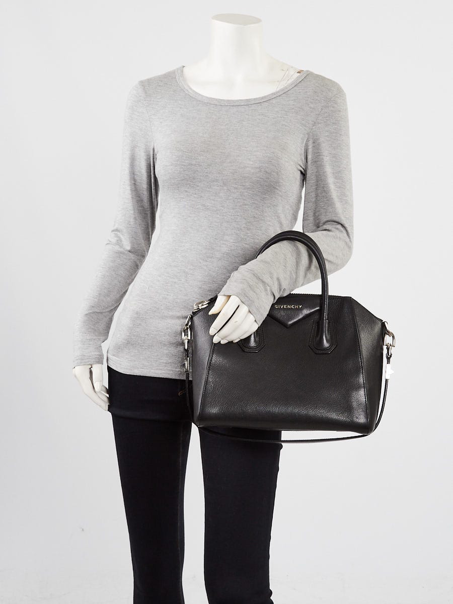 Givenchy Black Sugar Goatskin Leather Small Antigona Bag