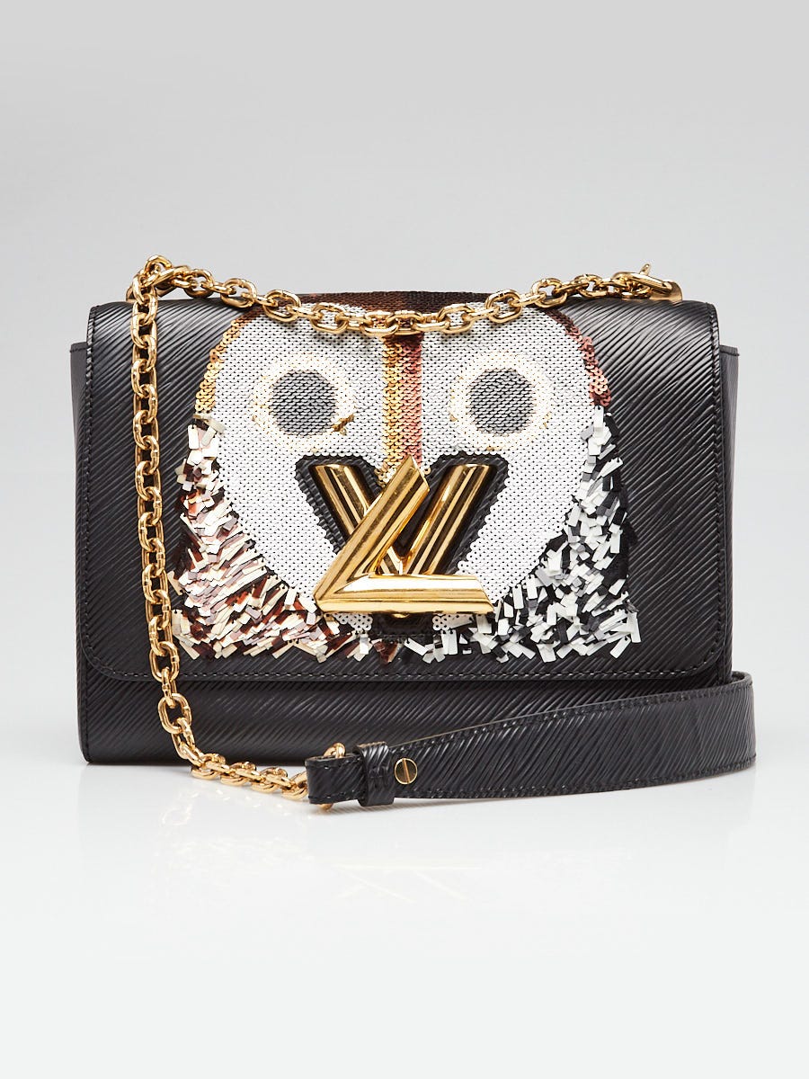 Louis Vuitton Black Epi Leather Sequin Owl MM Twist Bag