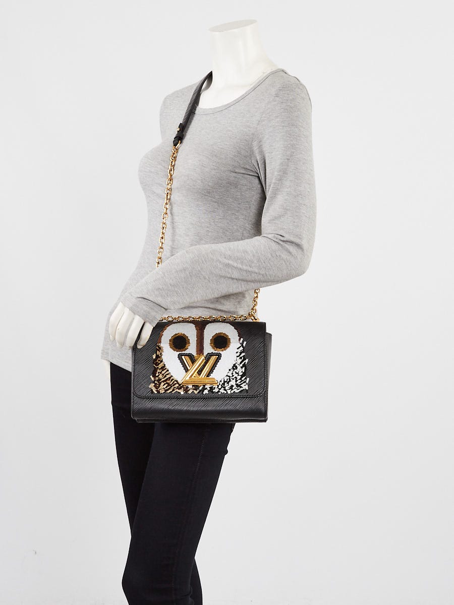 Louis Vuitton Black Epi Leather Sequin Owl MM Twist Bag