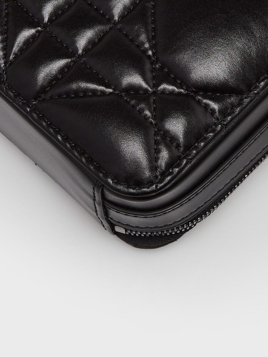 Christian Dior Black Macrocannage Quilted Leather Caro Box Bag