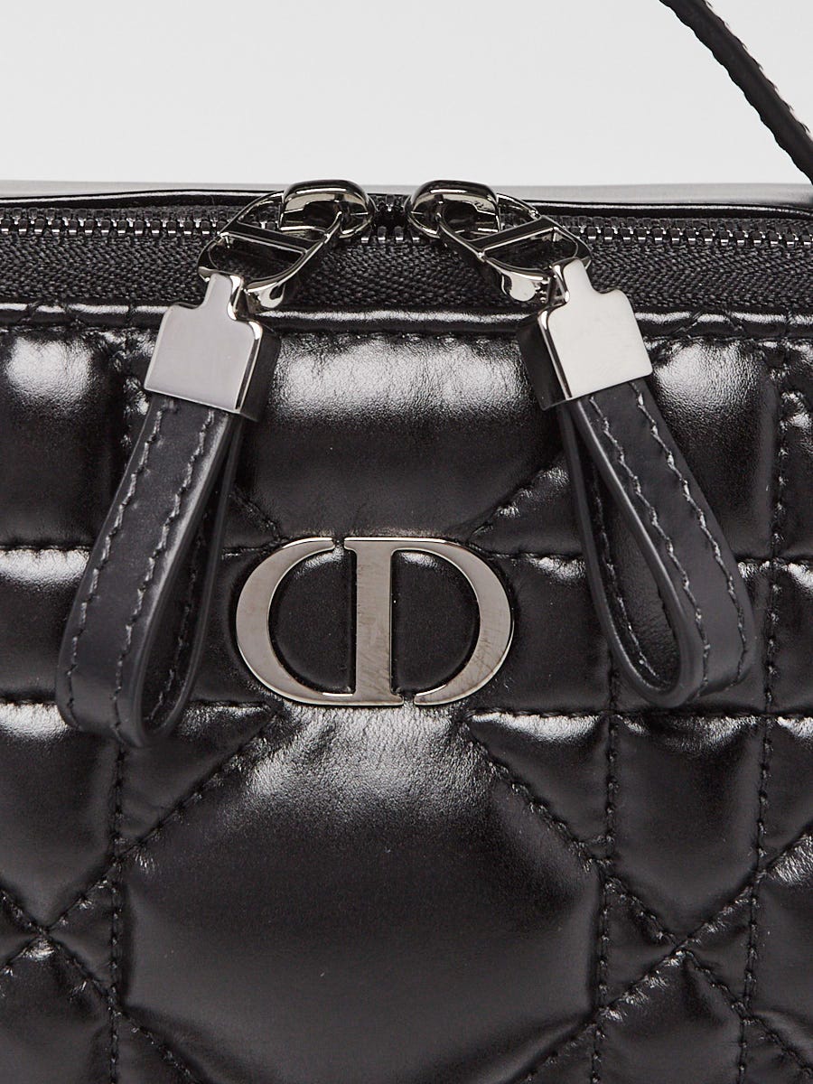 Christian Dior Black Macrocannage Quilted Leather Caro Box Bag