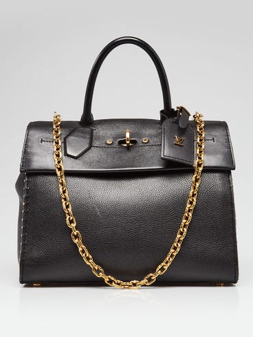 Louis Vuitton Black Leather City Steamer One Handle Bag