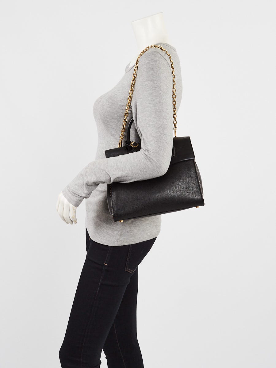 Louis Vuitton Black Leather City Steamer One Handle Bag