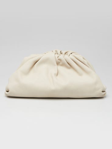 Bottega Veneta White Leather The Pouch Clutch Bag