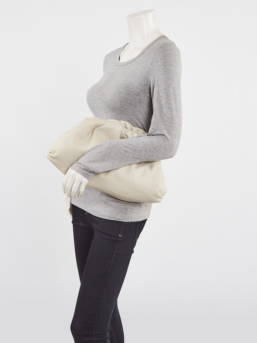 Bottega Veneta White Leather The Pouch Clutch Bag