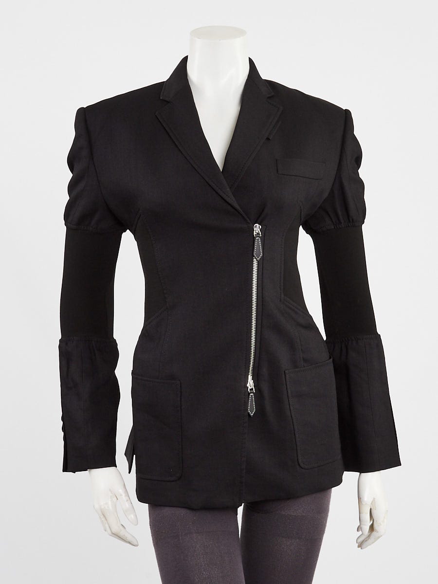 Burberry Black Fabric Slim Fit Blazer Jacket Size 2