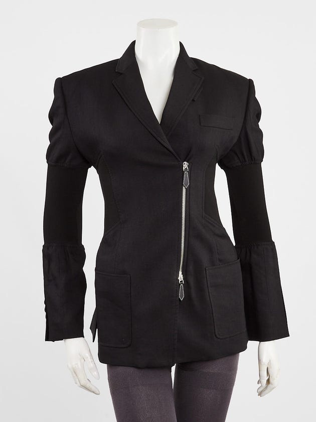 Burberry Black Fabric Slim Fit Blazer Jacket Size 2