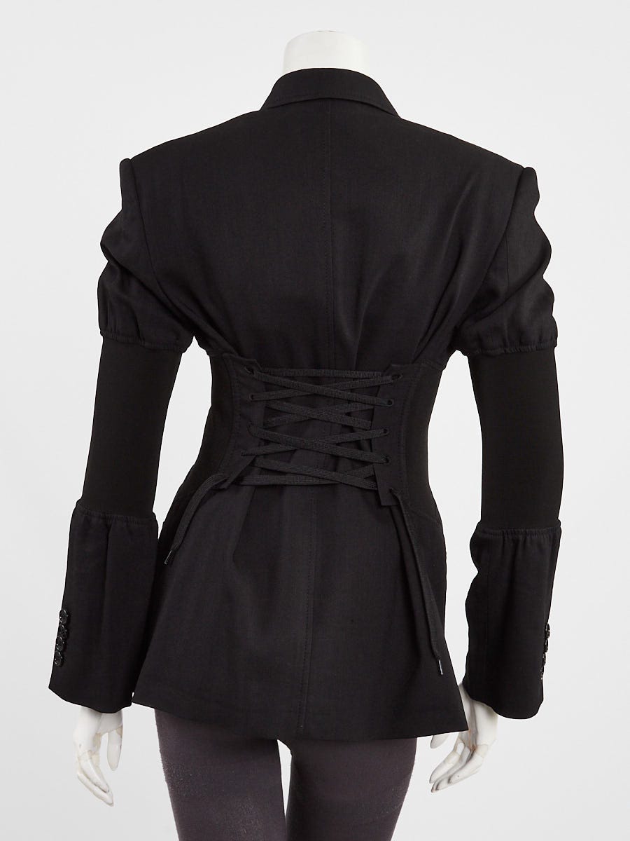 Burberry Black Fabric Slim Fit Blazer Jacket Size 2