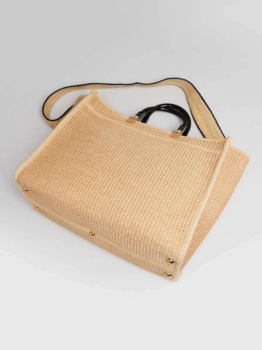 Fendi Nautral Woveen Raffia Medium Sunshine Tote Bag -8BH386