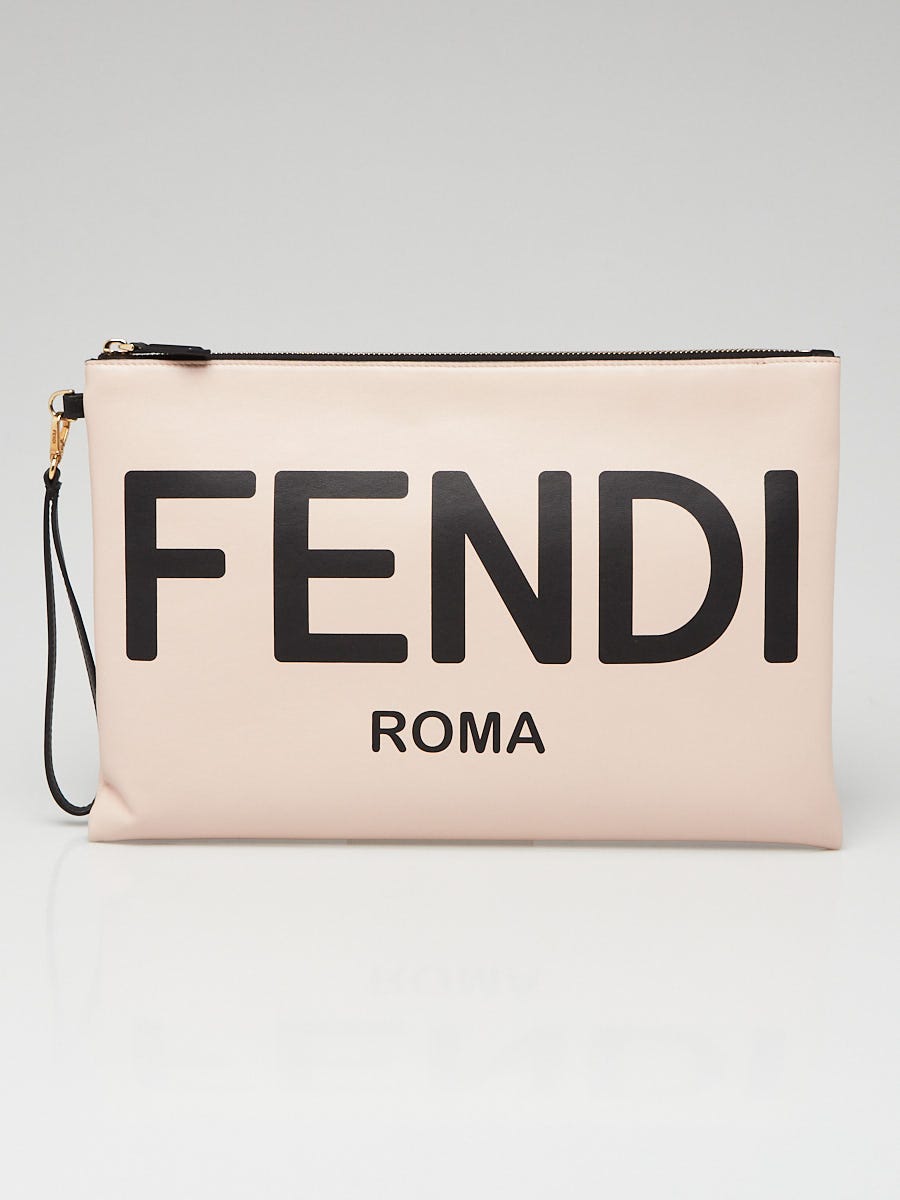 Fendi Pink Leather Wristlet Pouch Bag 8N0178 | Yoogi's Closet