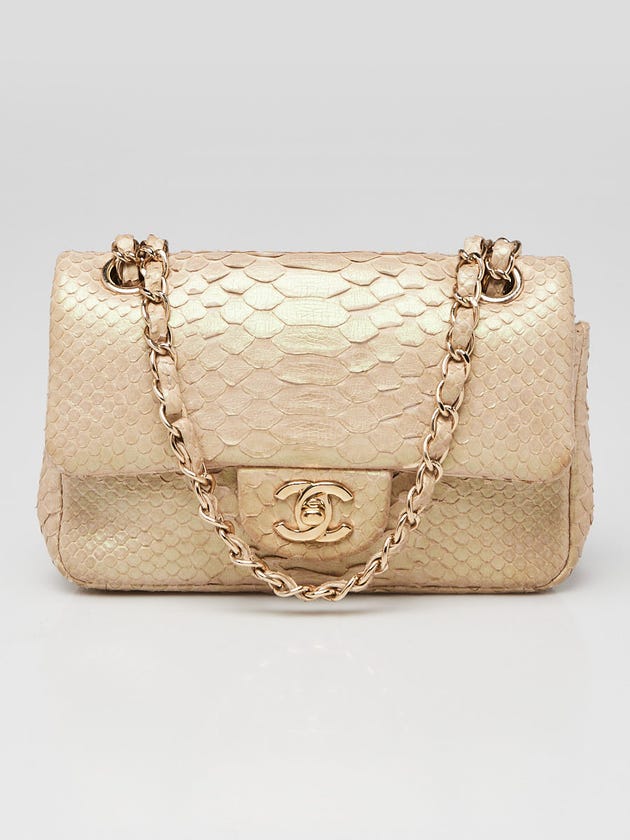 Chanel Iridescent Gold Python Classic New Mini Flap Bag | Yoogi's Closet