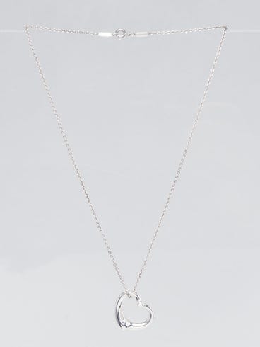 Tiffany
Co. Sterling Silver and Diamond Elsa Peretti Diamond Open Heart Pendant