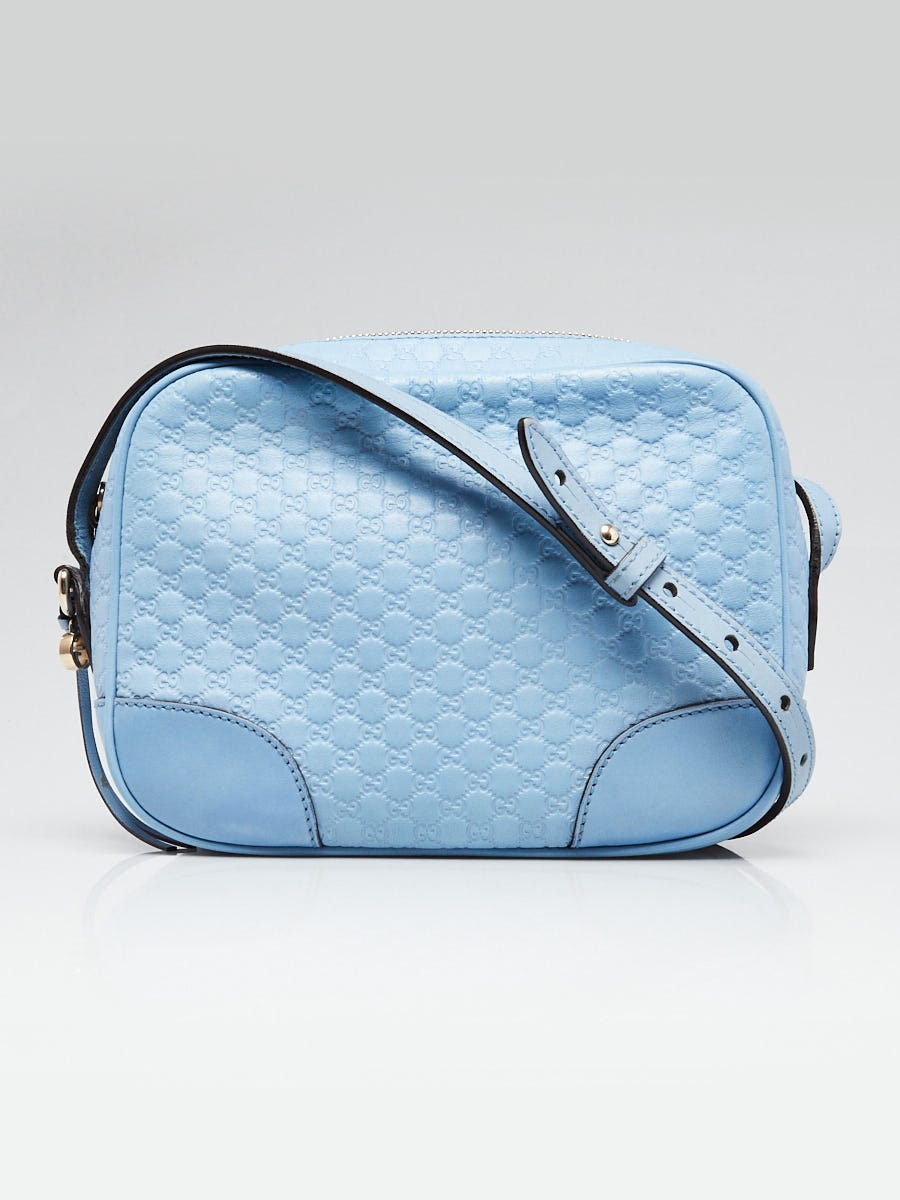 Gucci Light Blue Micro Guccissima Leather Crossbody Bag | Yoogi's