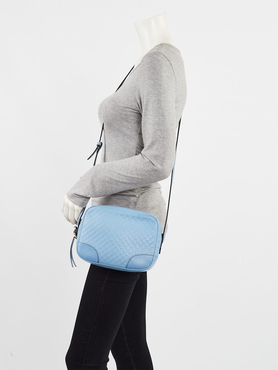 Gucci Light Blue Micro Guccissima Leather Crossbody Bag | Yoogi's