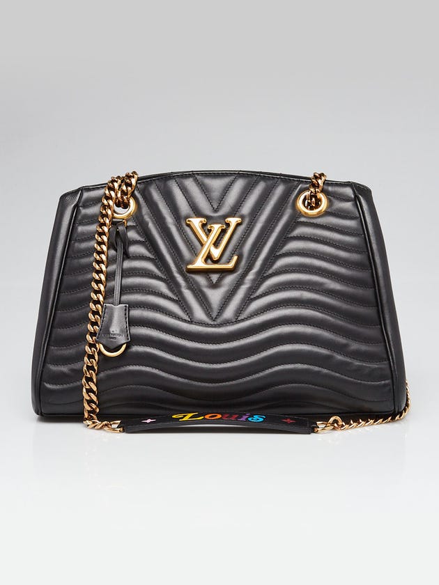 Louis Vuitton Black Calfskin Leather New Wave Chain Tote Bag