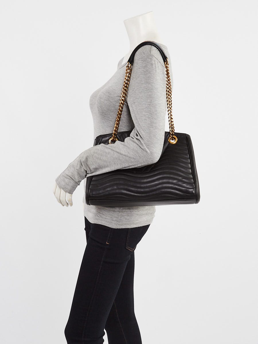 Louis Vuitton Black Calfskin Leather New Wave Chain Tote Bag