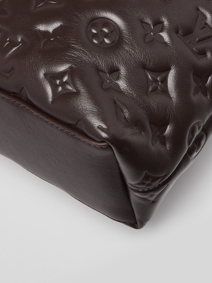 Louis Vuitton Chocolate Monogram Embossed Lambskin Leather Coussin