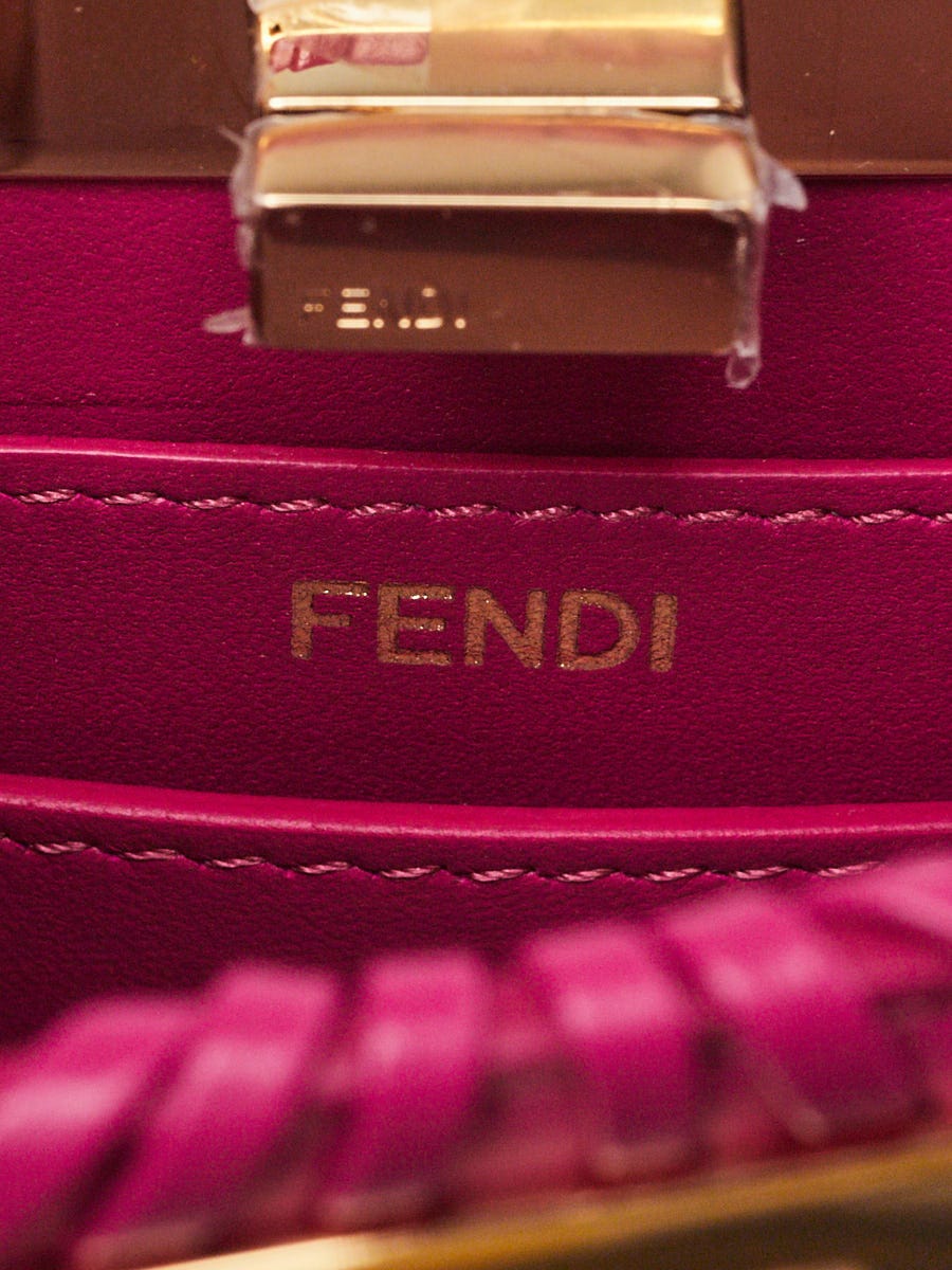 Fendi Ciclamino Pilar Nappa Intreccio Vitello Leather Petite