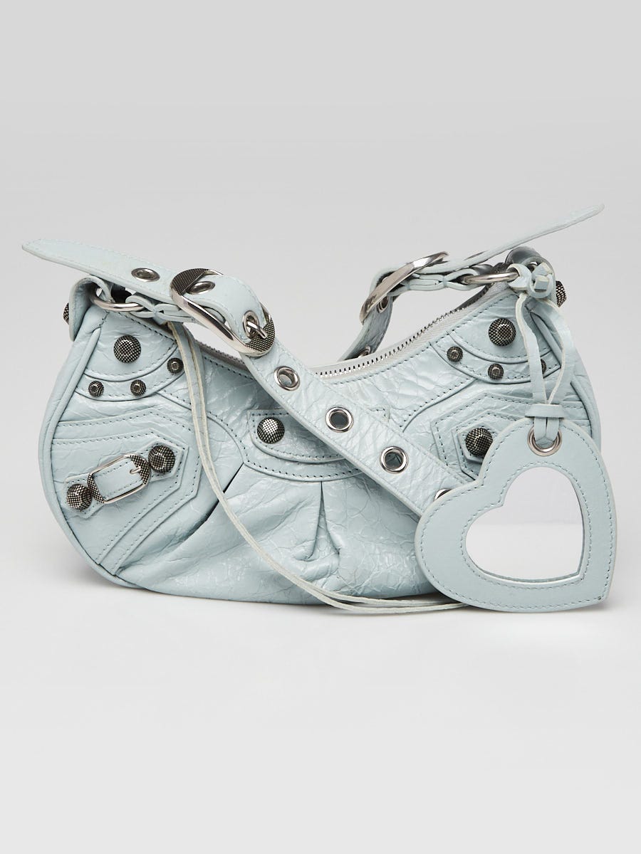 Balenciaga Light Blue Lambskin Leather Le Cagole XS
