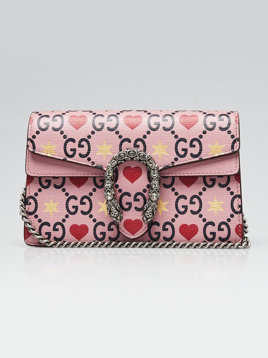 Gucci Limited Edition Pink Textured Leather Valentines Day