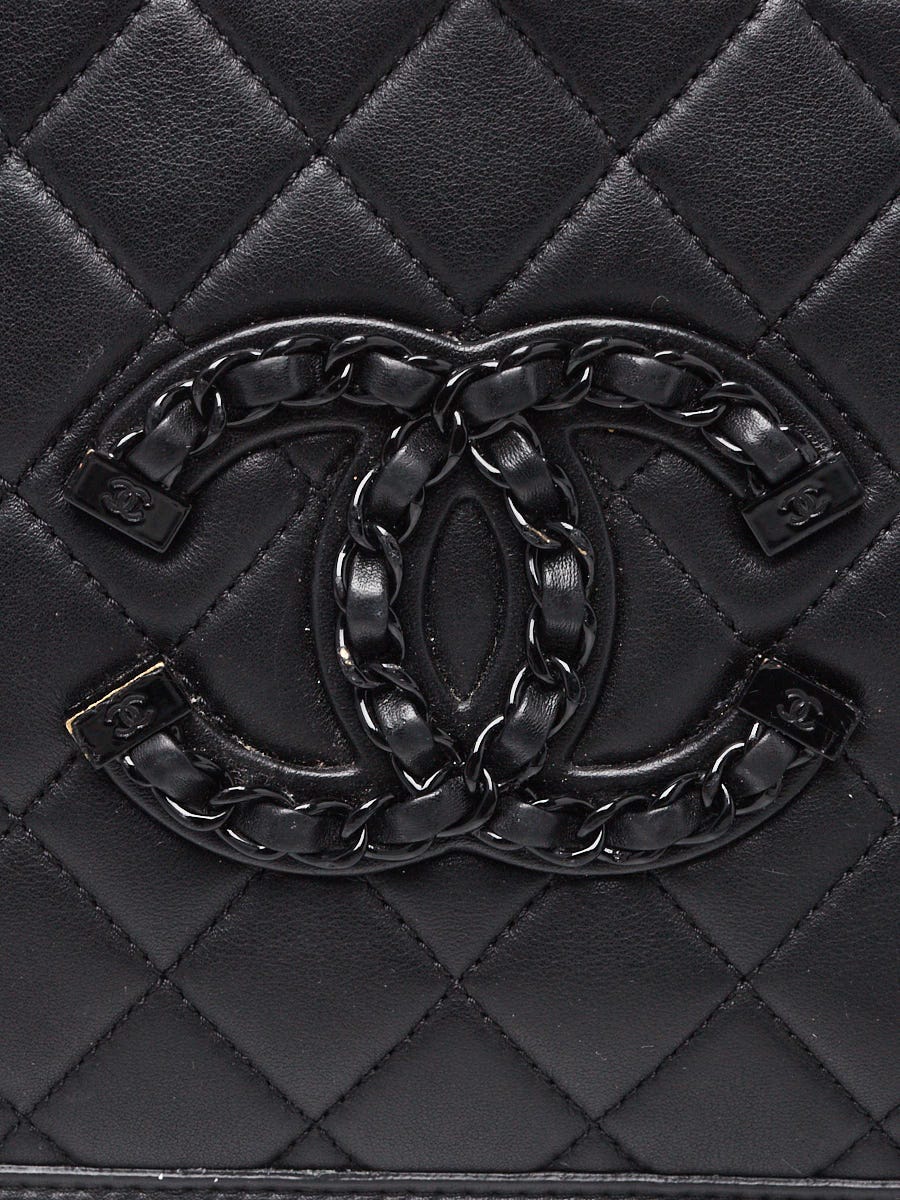 Chanel Black Quilted Lambskin Leather So Black Chain Around