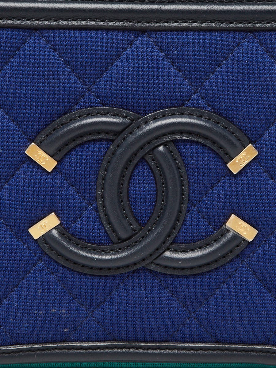 CHANEL シャネル コート(その他) エンジ等 4100124N0115 Chanel Blue/Green/Black Quilted Jersey Fabric Filigree Small