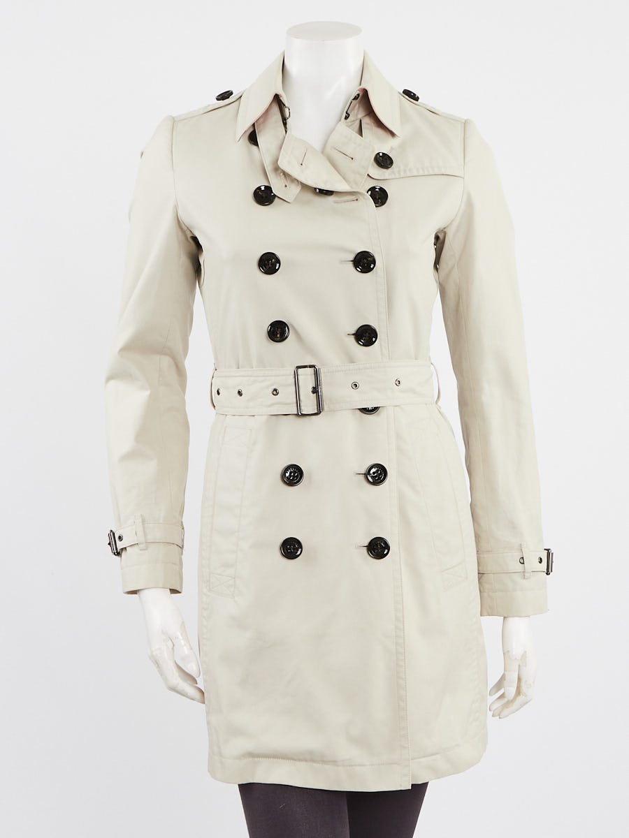 Burberry Brit Beige Cotton Short Trench Coat Size 2/36