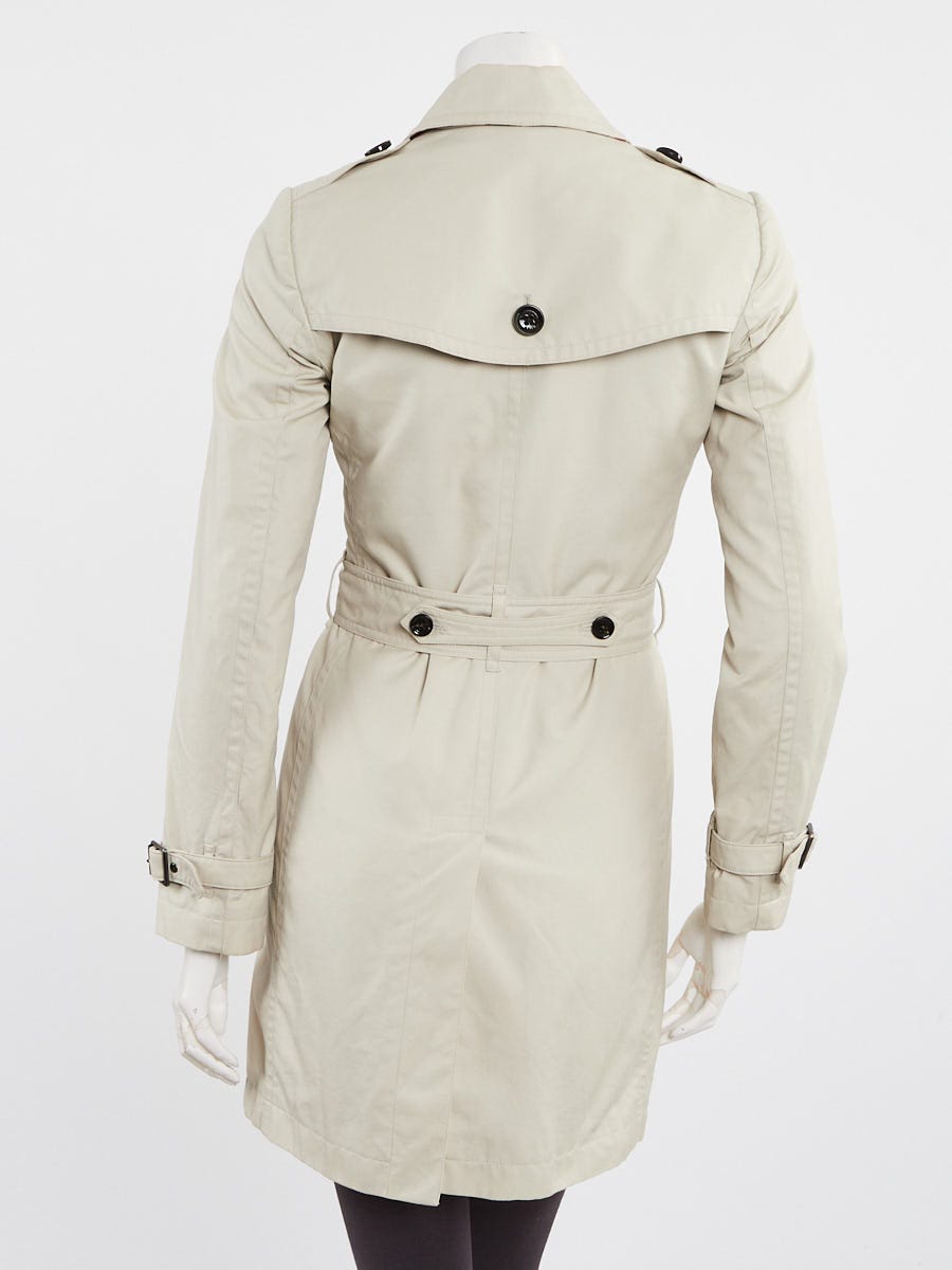 Burberry Brit Beige Cotton Short Trench Coat Size 2/36