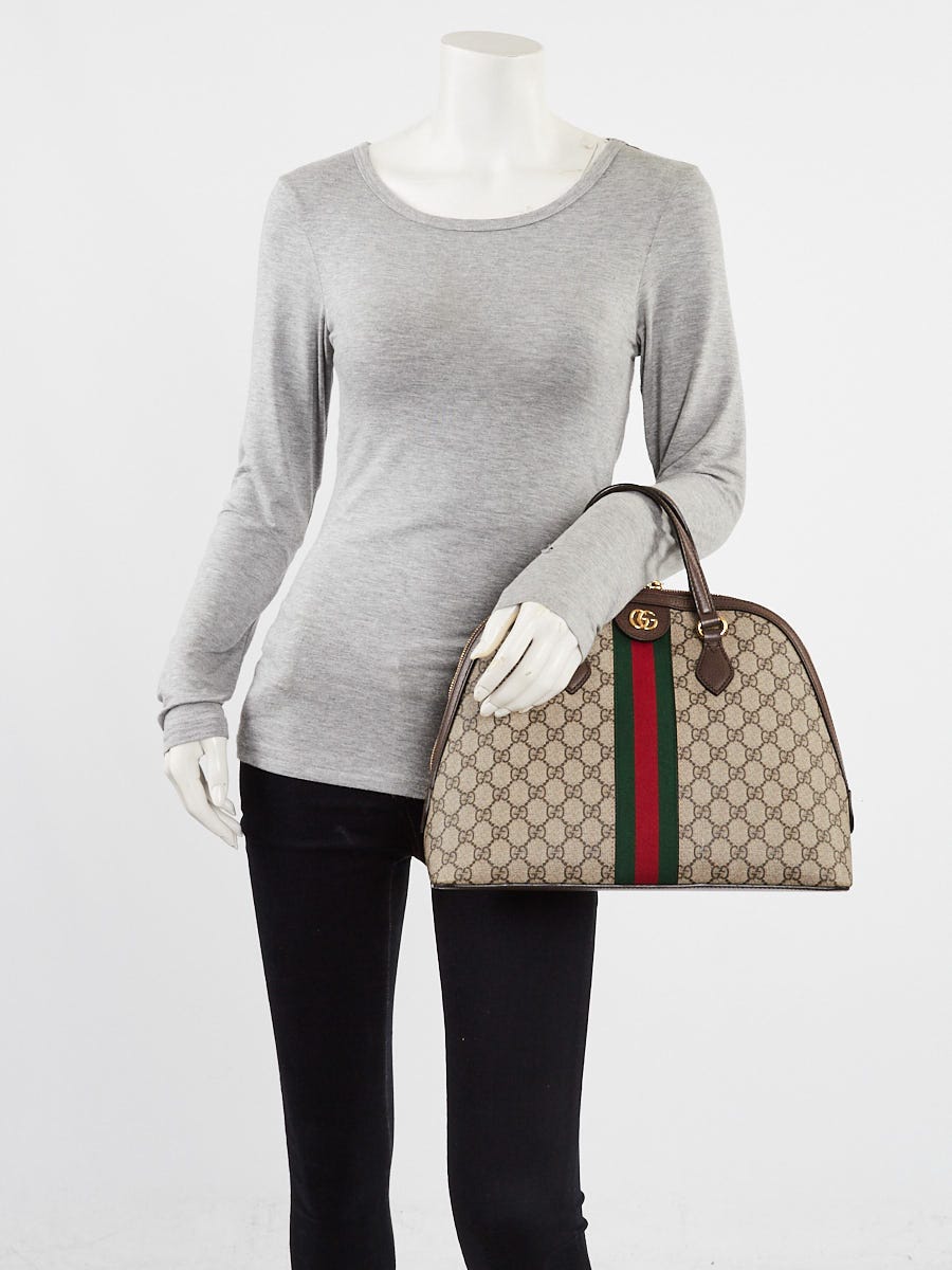 Gucci Beige/Ebony GG Coated Canvas Top Handle Medium Ophidia