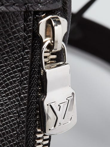 Louis Vuitton Black Taiga Leather Adrian Backpack Bag | Yoogi's Closet Louis Vuitton Black Taiga Leather Adrian Backpack Bag | Yoogi's Closet