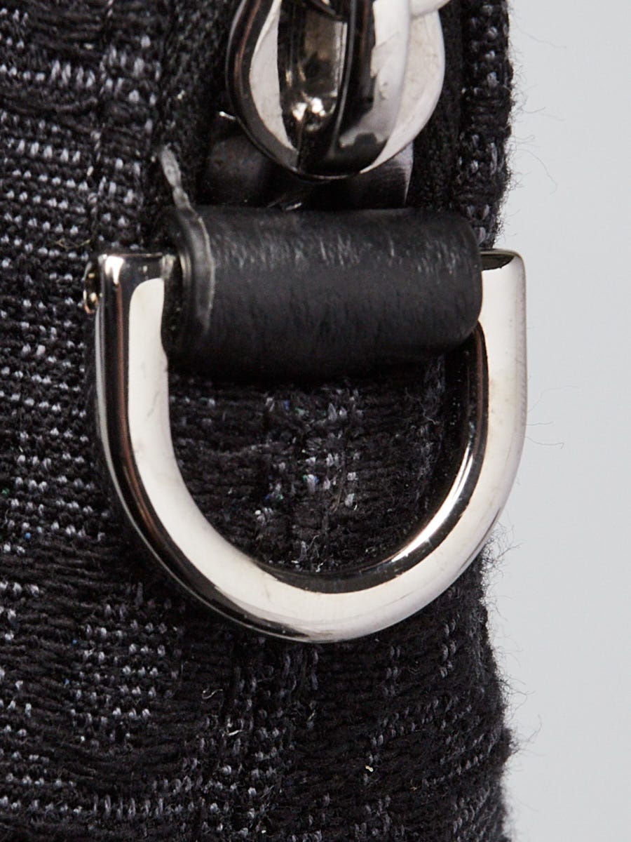 Christian Dior Black Oblique Jacquard Canvas A4 Zipped Pouch