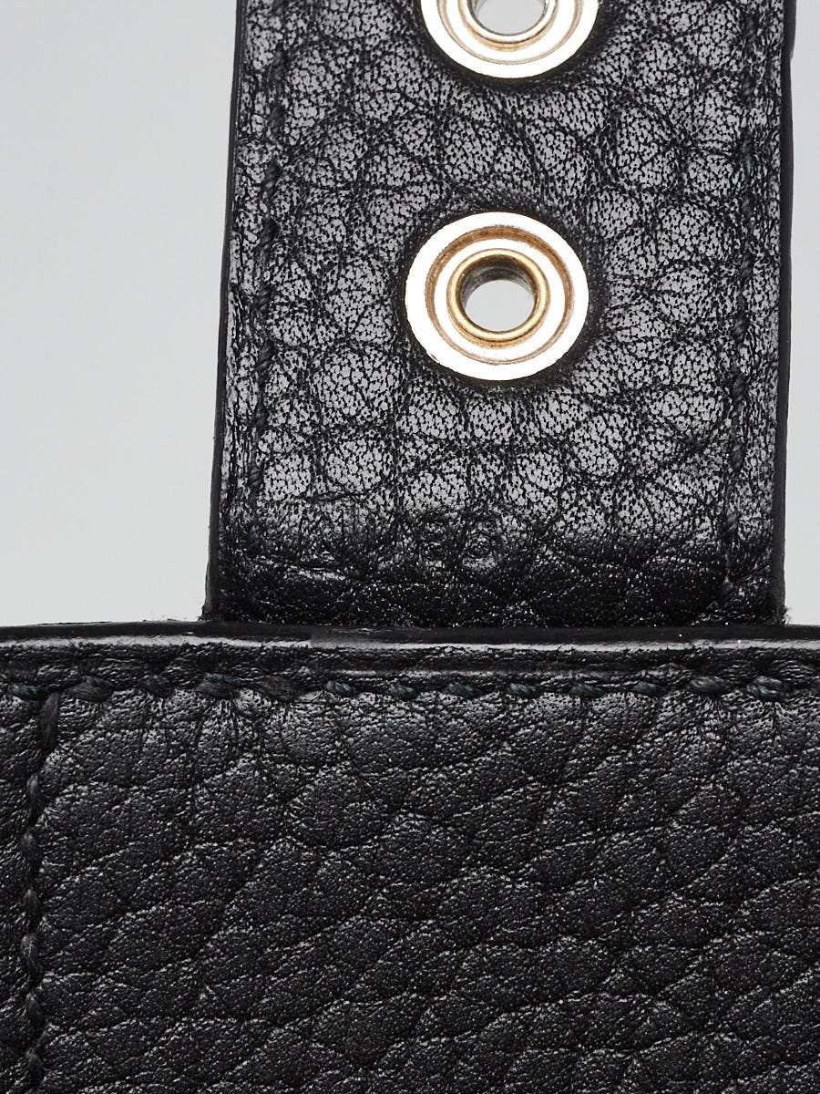 Hermes 38cm Black Fjord Leather Palladium Plated Sac a Depeches