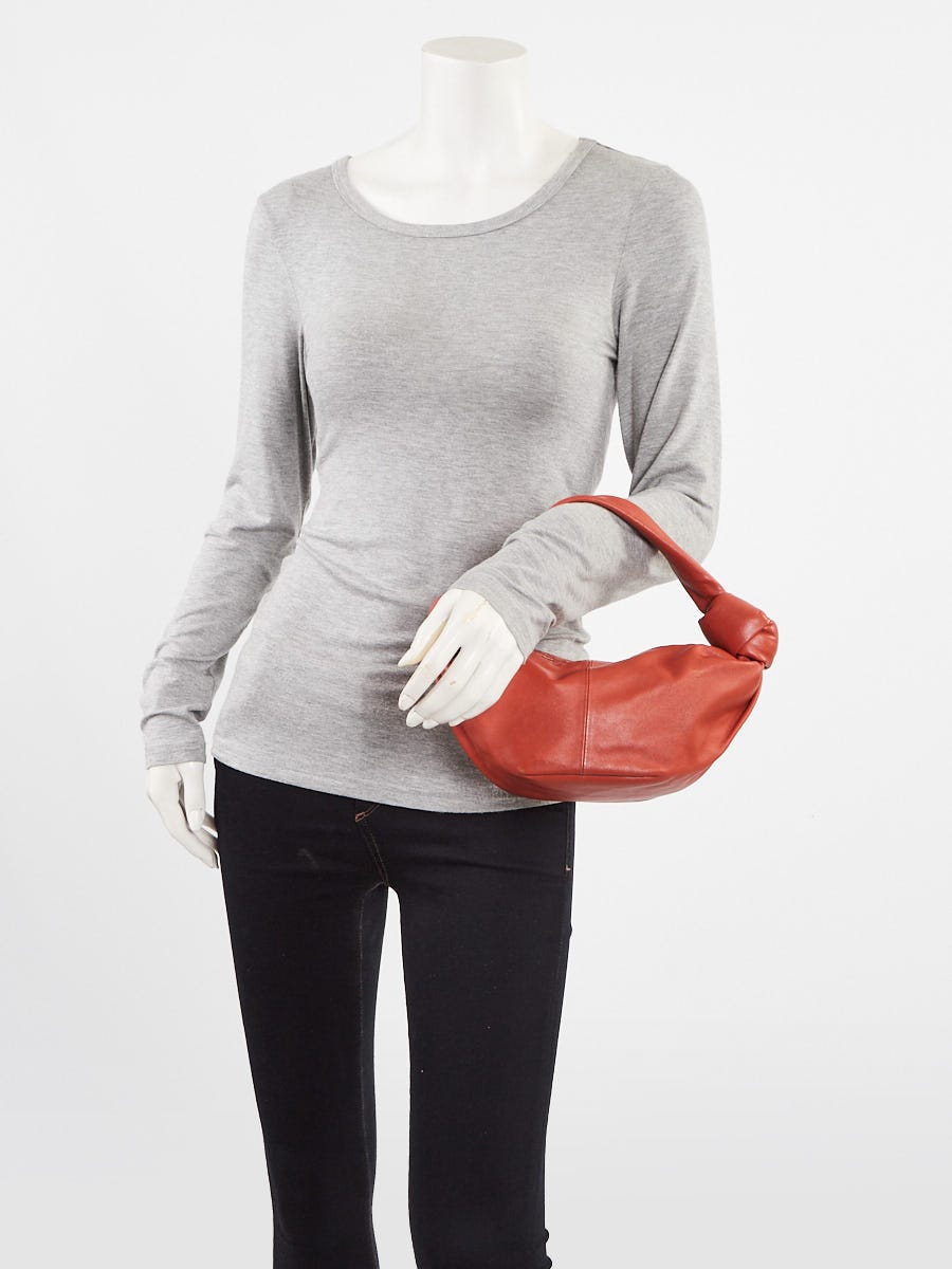 Bottega Veneta Orange Leather Double Knot Mini Shoulder Bag