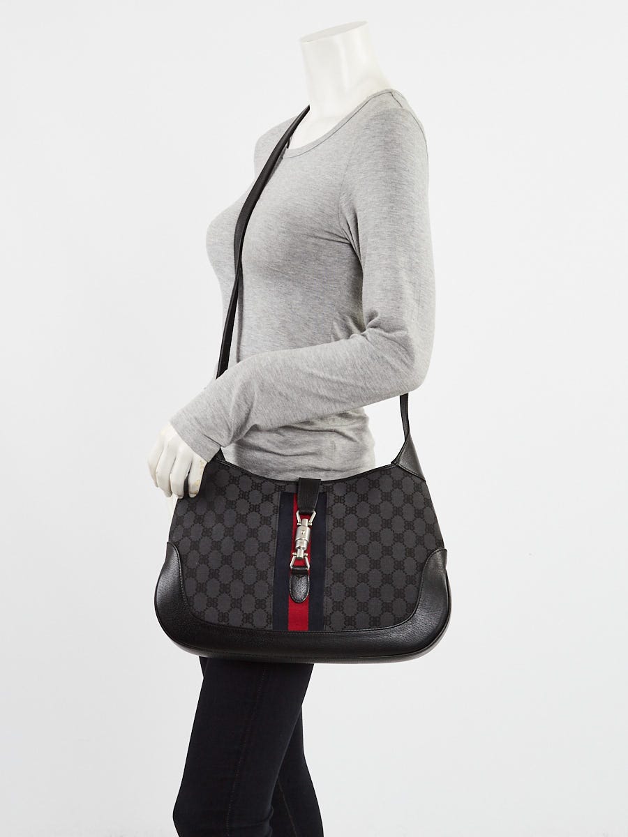 Balenciaga x Gucci Grey/Black Canvas/Leather The Hacker Project 1961 Medium Jackie Bag