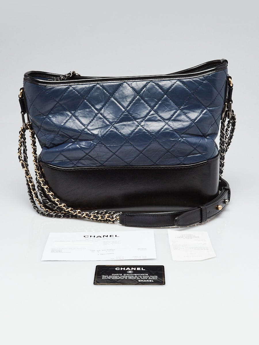 CHANEL Gabrielle De Chanel Medium Hobo Bag Navy ヴィンテージ Chanel Blue Quilted Aged Calfskin Leather Medium Gabrielle