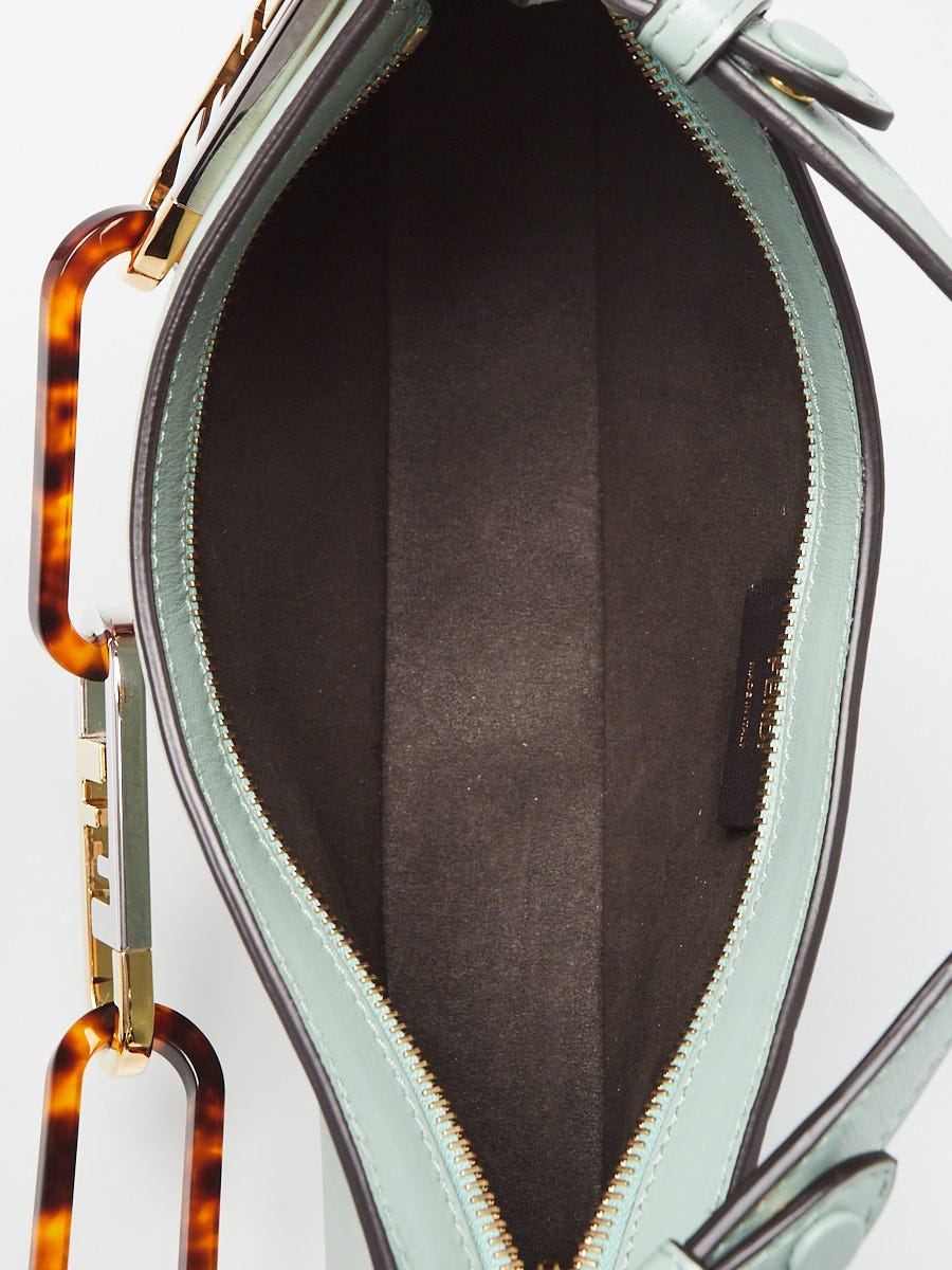 Fendi Menta Vitello Palmellato Leather Swing O'Lock Bag 8BS068