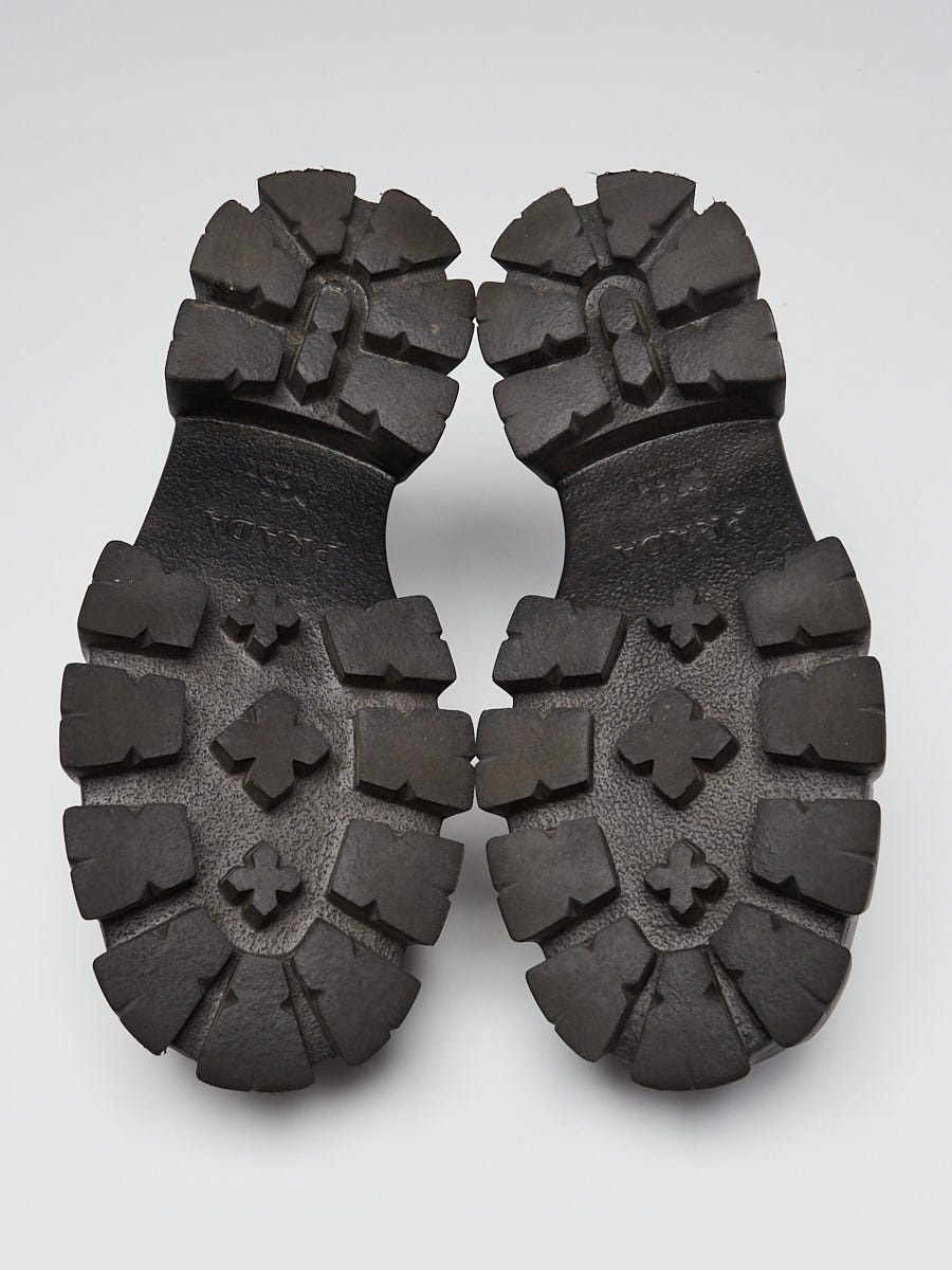 Prada Black Leather Monolith Chunky Sandals Size 7/37.5