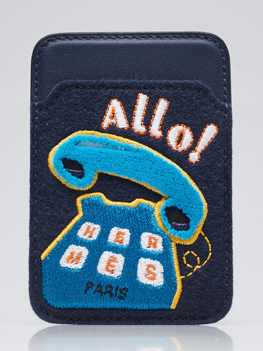 Hermes Bleu navy/Multicolore Swift Leather Allo! Magsafe