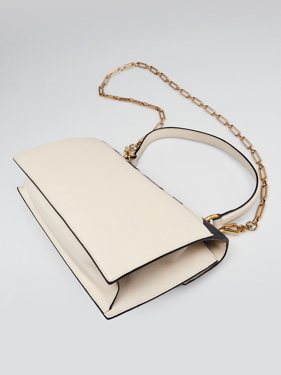 Gucci White Leather Top Handle Flap Osiride Shoulder Bag