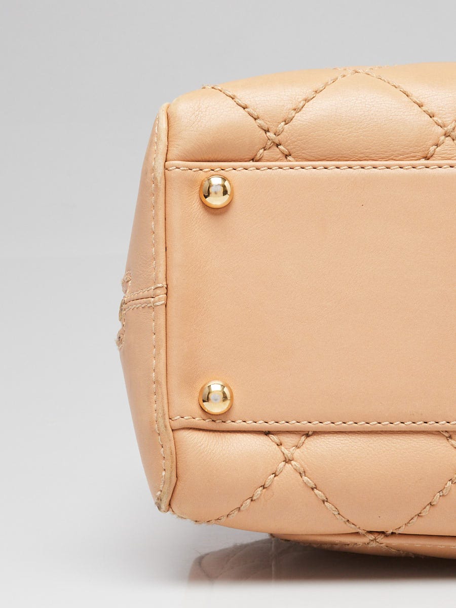 Chanel Beige Quilted Leather Surpique Bowler Bag | Yoogi's Closet