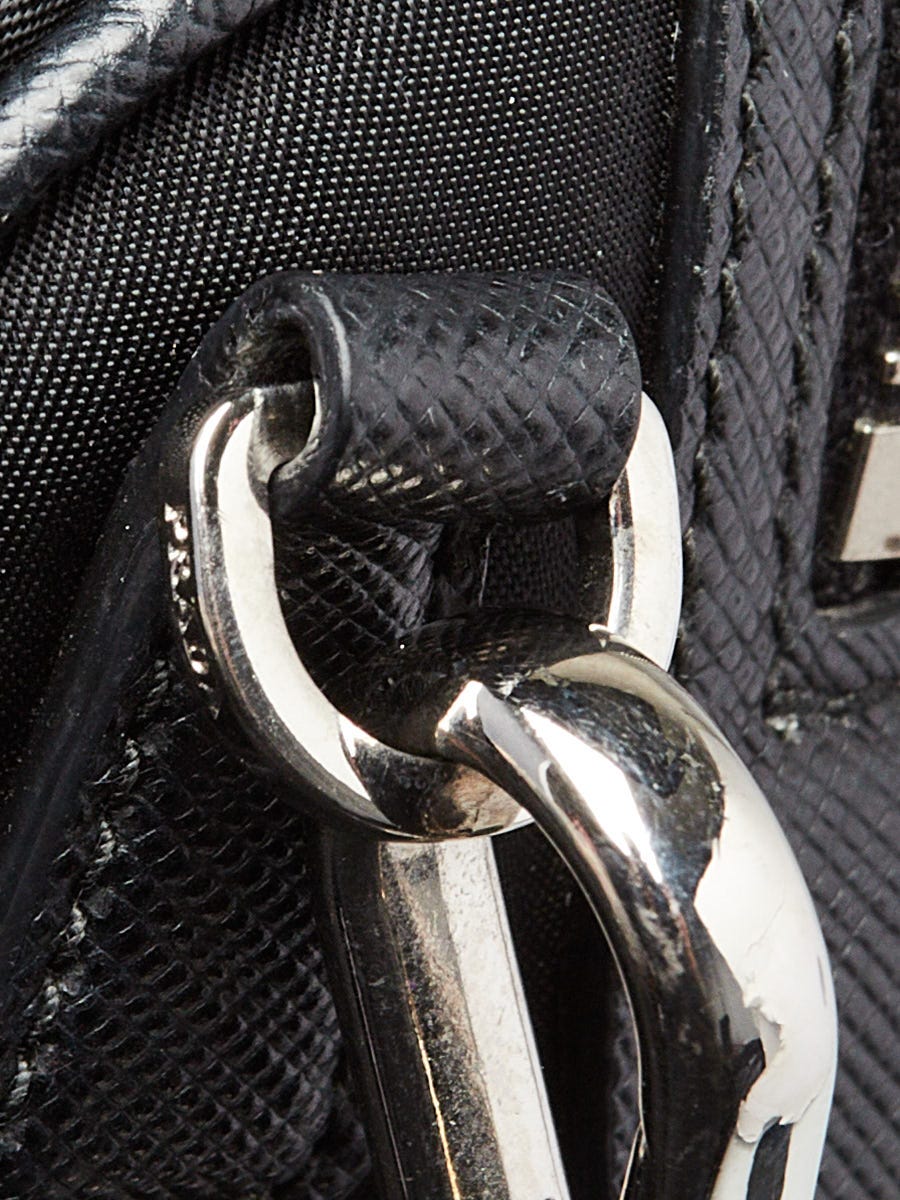 Prada Black Tessuto Nylon and Leather Small Top Handle Crossbody