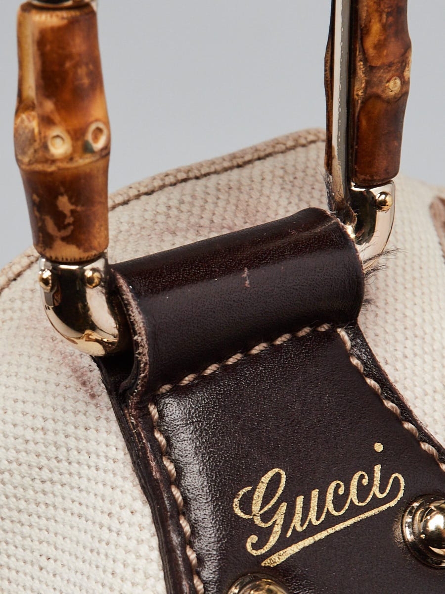 Gucci Brown/White Canvas/Leather Horsebit Print Tote Bag | Yoogi's