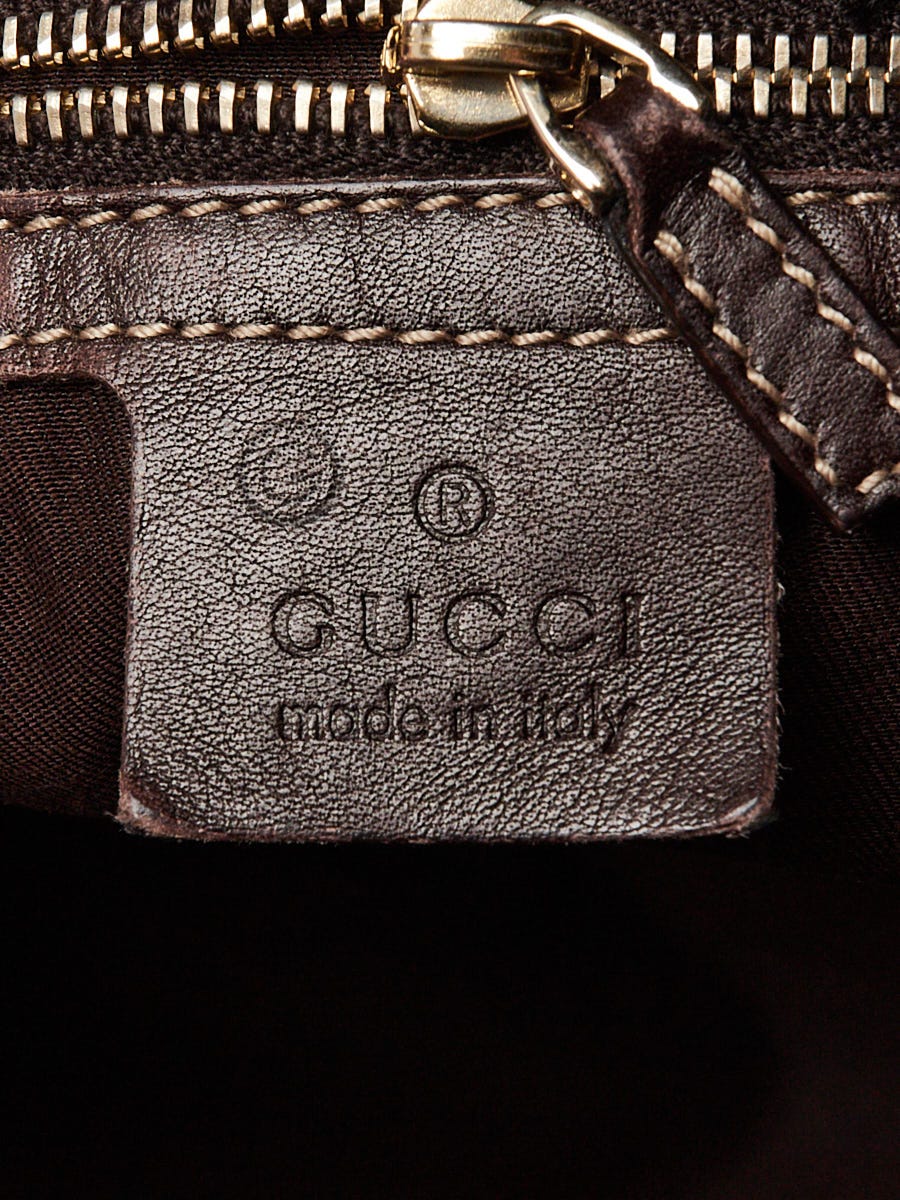 Gucci Brown/White Canvas/Leather Horsebit Print Tote Bag | Yoogi's