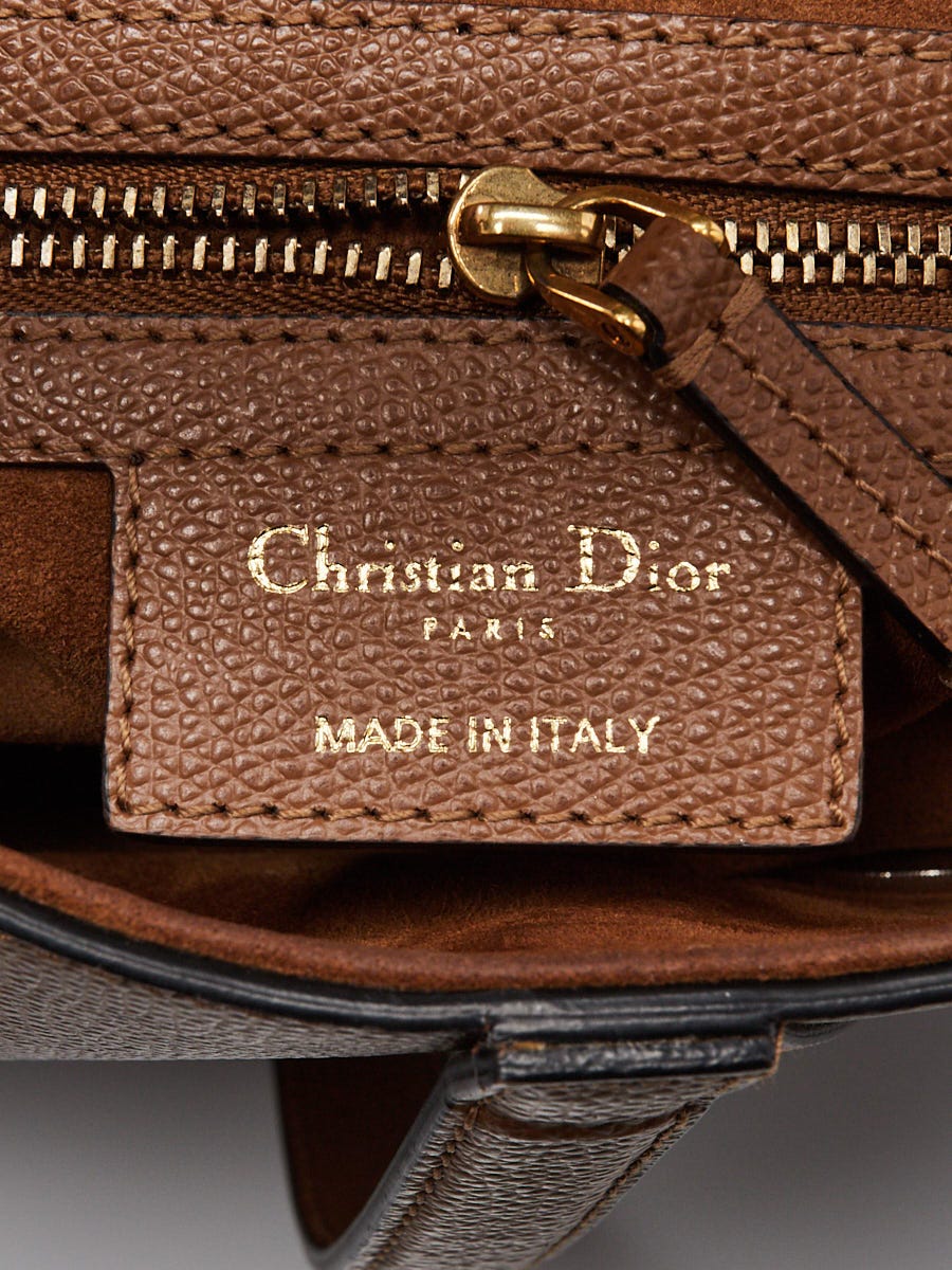 Christian Dior Camello Grained Calfskin Leather Saddle Bag